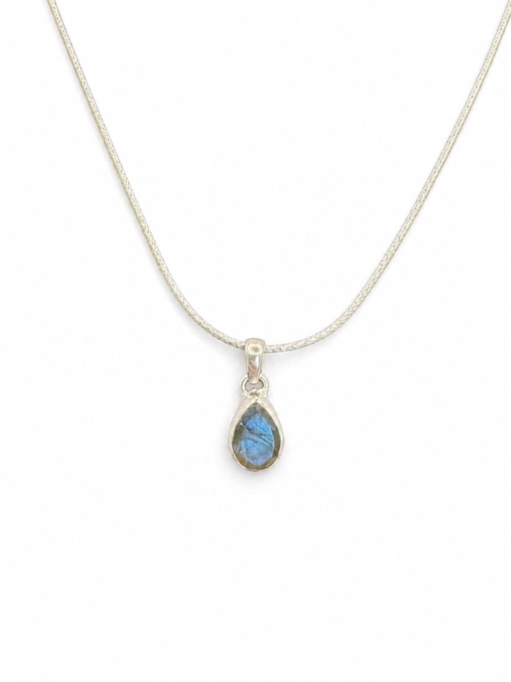 Labradorite Teardrop Pendant (S925)